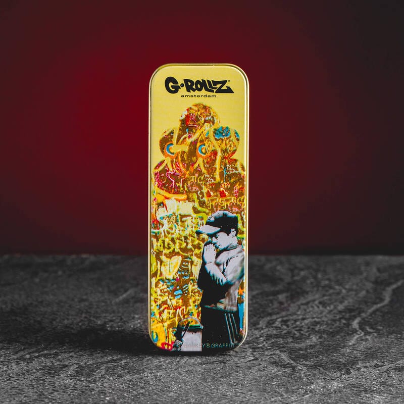 CBD virágláda Banksy design hhc cbd preroll közös virágok galamb imádkozó fiú