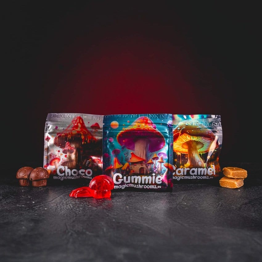 kratom world magic shrums gombás cukorka karamell csokoládé gummies kratomworld eladás set