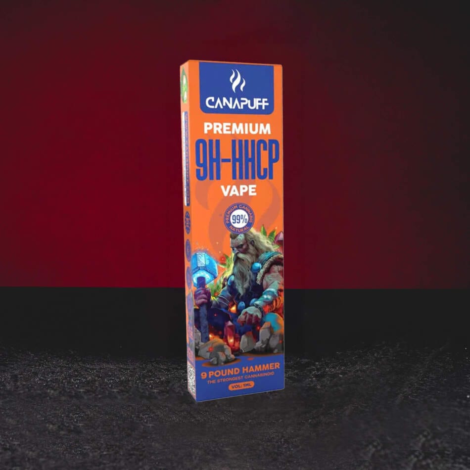 9H-HHCP Vape 99% 1ml 9 Pound Hammer – modern vape citrusos aromával, fenyő tónusokkal és fűszeres karakterrel