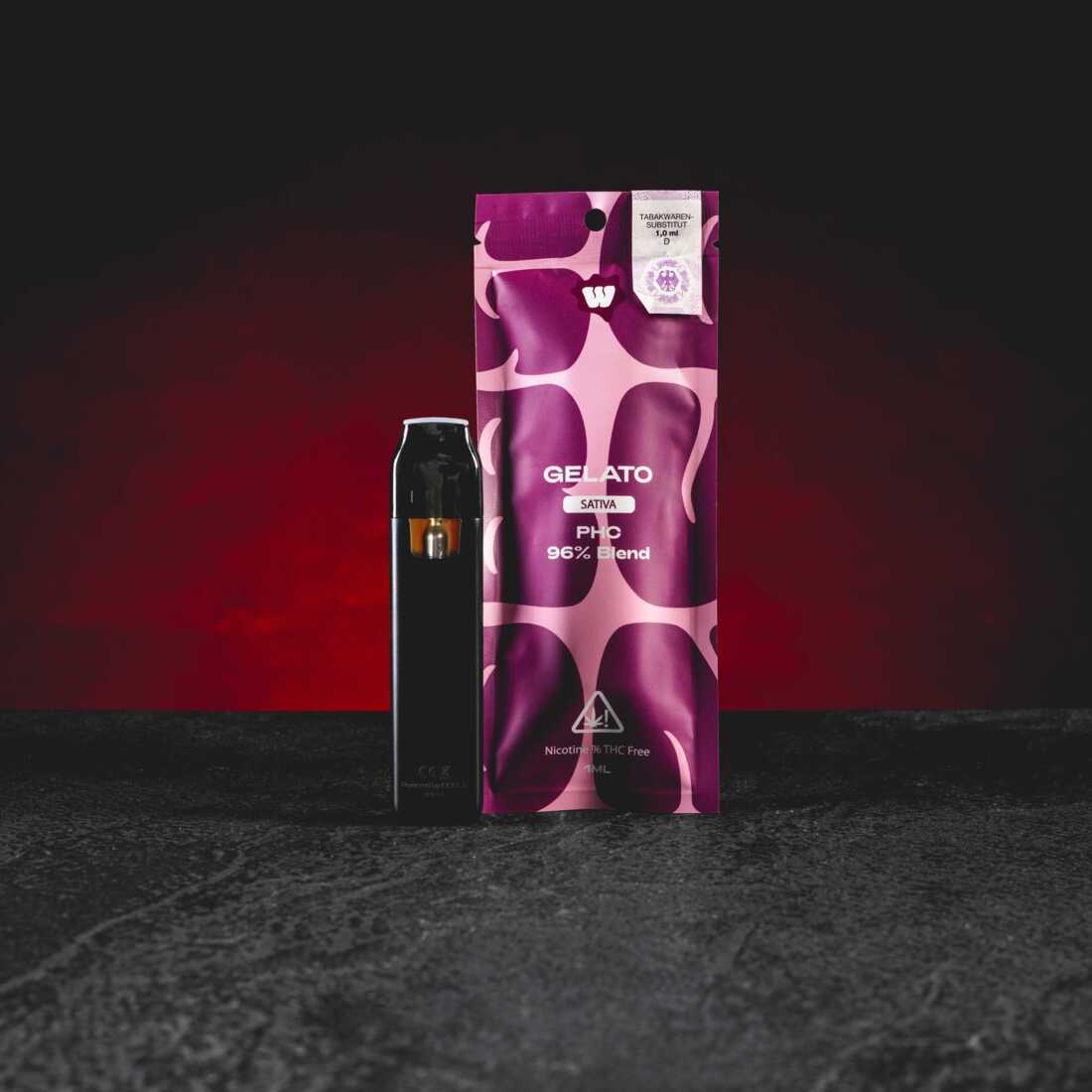 Kratom World PHC Vape 96% 1ml Gelato – prémium PHC vape krémesen édes aromával, gyümölcsös mélységgel és kiegyensúlyozott desszert profillal