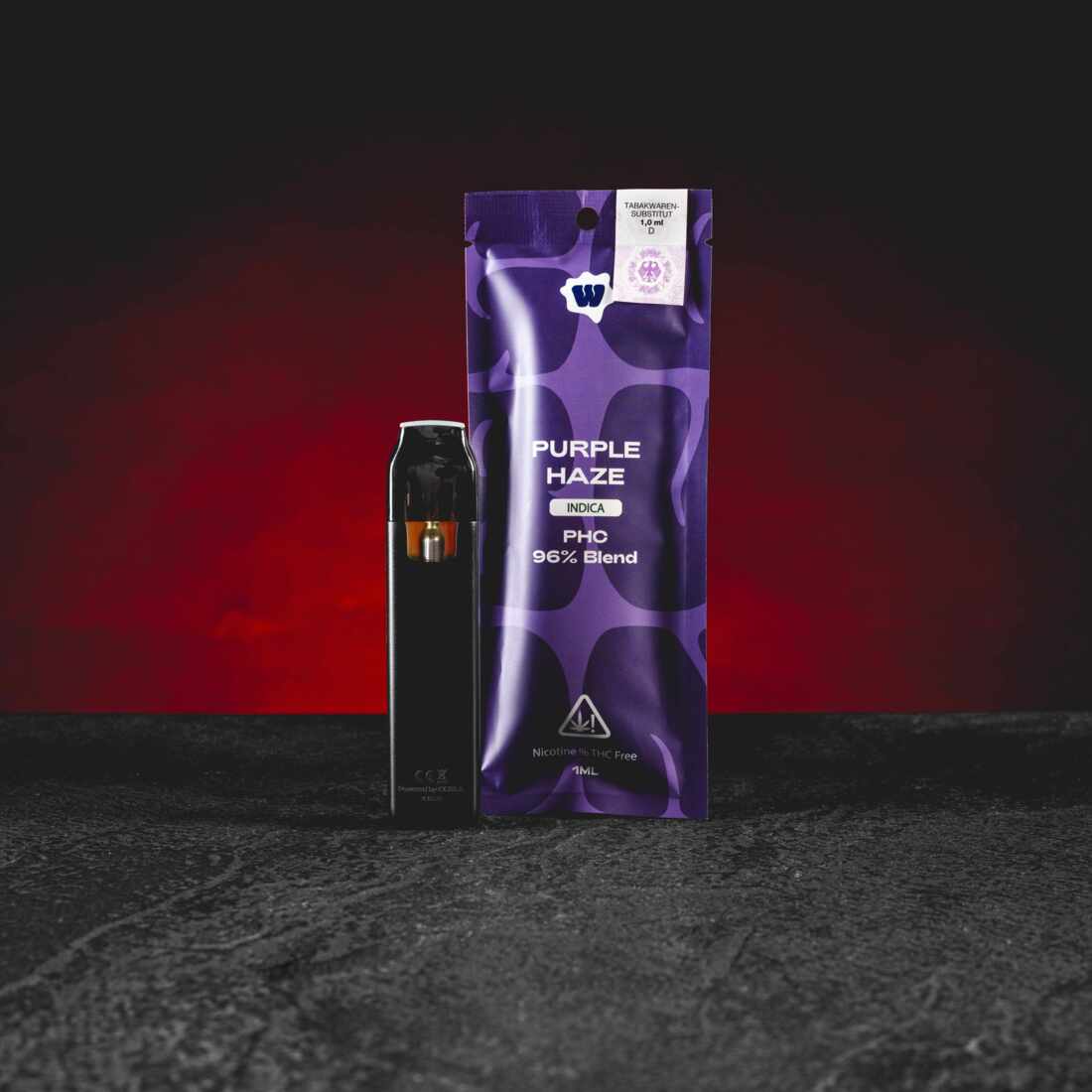 Kratom World PHC Vape 96% 1ml Purple Haze – prémium PHC vape erdei gyümölcsös aromával, enyhén fűszeres aláfestéssel és klasszikus haze karakterrel