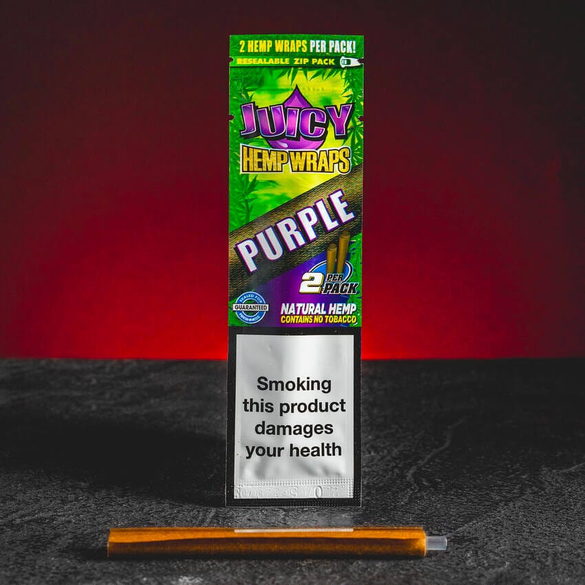 Juicy Hemp Wrap Kenderpakolatok tollszárhoz Csomagolásonként 2 db mániás lila szőlő