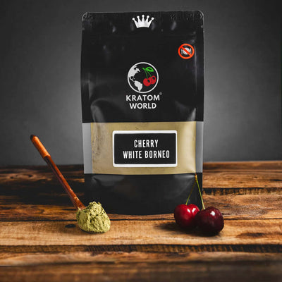 Kratom World Cherry White Borneo ízű, gyümölcsös Kratom fehér cseresznye cseresznye