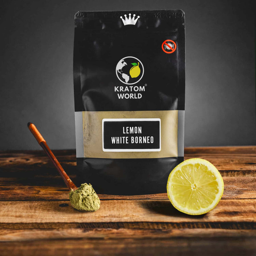 Kratom World Lemon White Borneo ízű Gyümölcsös Kratom Lemon Lemon Budapest személyes kollekció Fehér