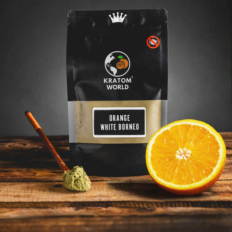 Kratom World Orange White Borneo ízű gyümölcsös Kratom Orange White
